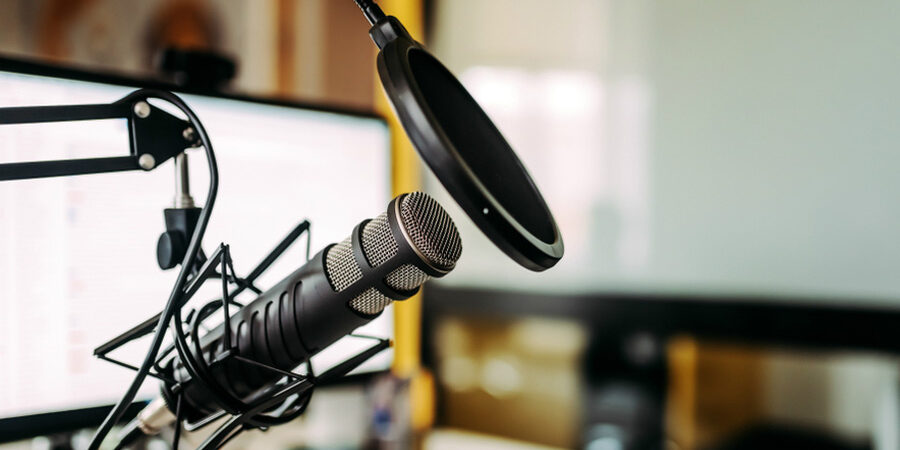 Business Events Committee Podcast Business Resources.  Microphone